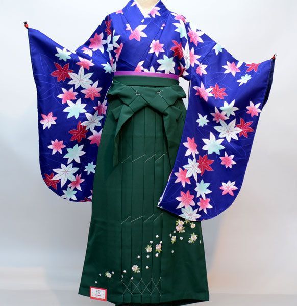 二尺袖 着物 袴フルセット 百花斉放 ピンク地 袴変更可能 着物丈は 
