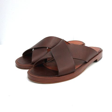 ミッシェル ヴィヴィアン MICHEL VIVIEN サンダル レザー I 37 茶 ブラウン AK