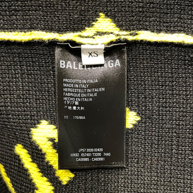 バレンシアガ BALENCIAGA ロゴ総柄 ルーズフィットニット