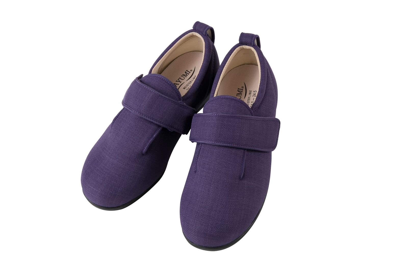 あゆみ シューズ ダブルマジック３ 紫色 LLサイズ 24.0-24.5cm 足囲3E 両足 施設用 パープル Free Size