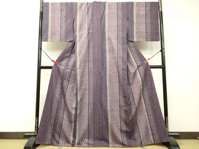 平和屋着物○上質な紬 間道 やまと誂製 背抜き仕立て 正絹 逸品  