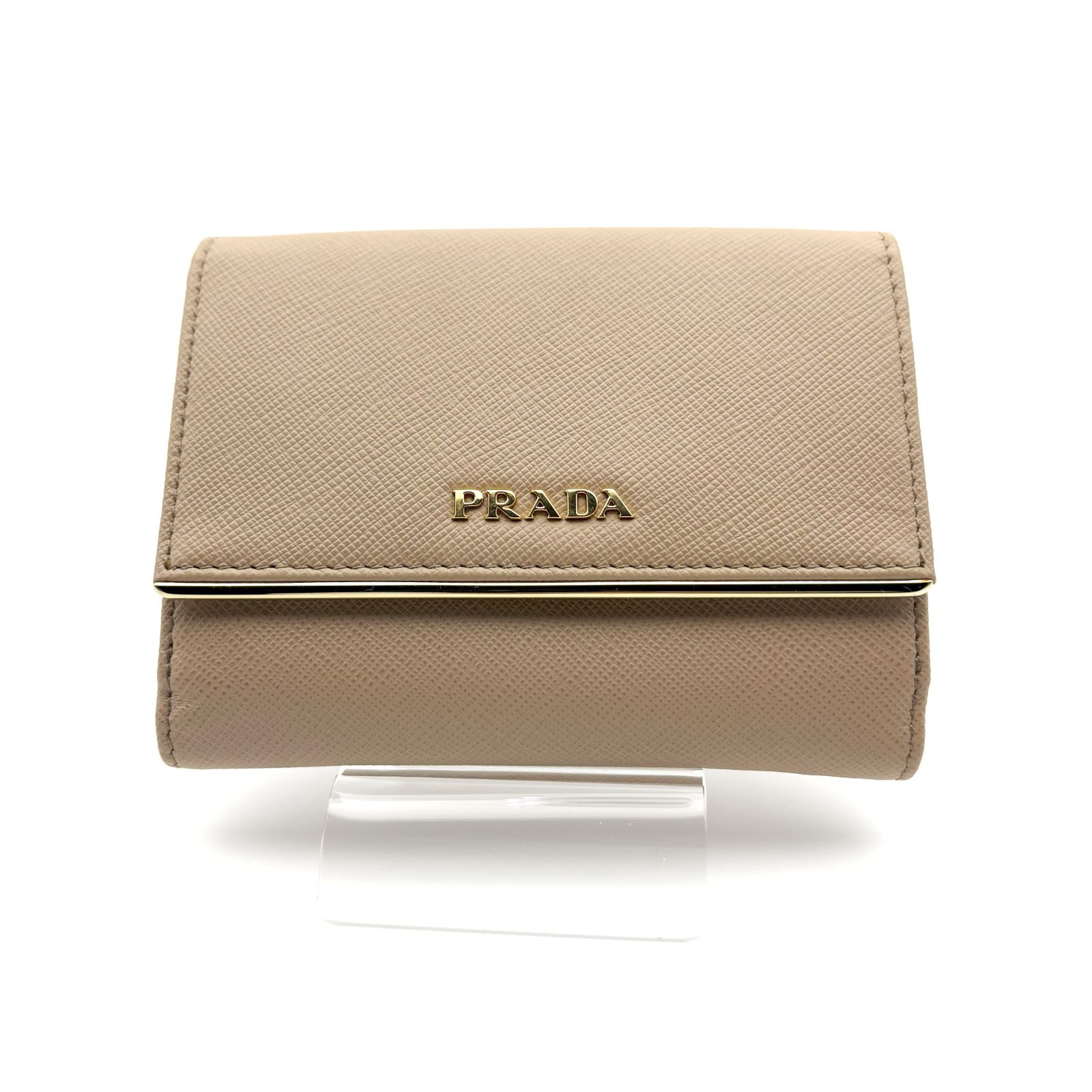 箱付／極美品 】PRADA プラダ サフィアーノ メタル 二つ折り財布 