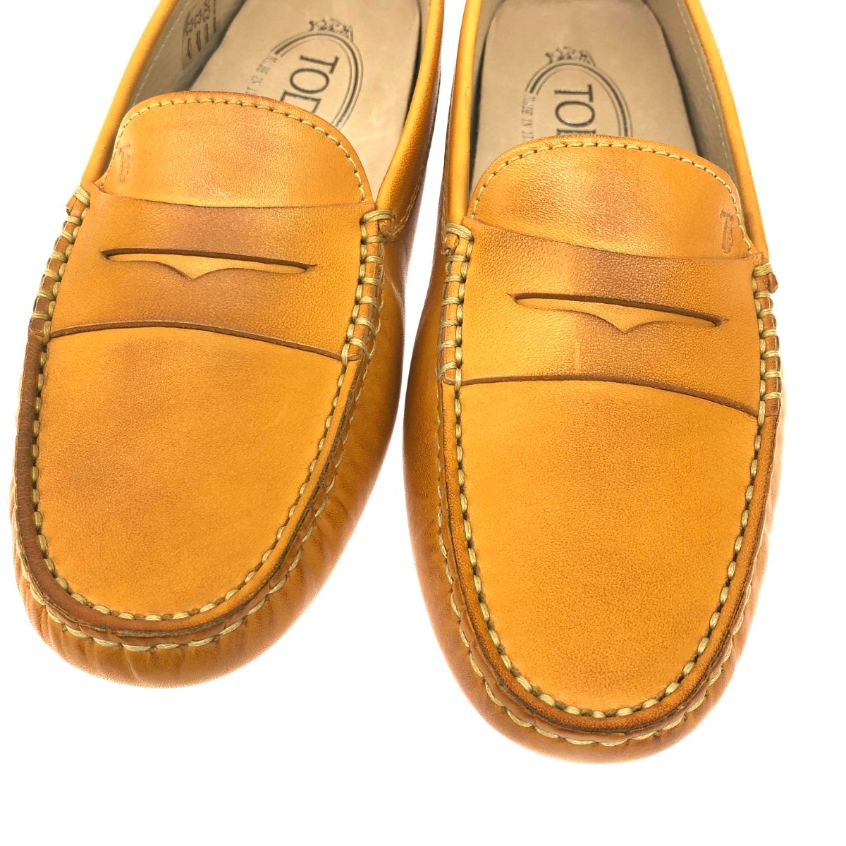トッズTOD'Sドライビングシューズ　オレンジ　ボア TOD'S トッズ ドライビングシューズ 表記サイズ:34 1/2 レザー