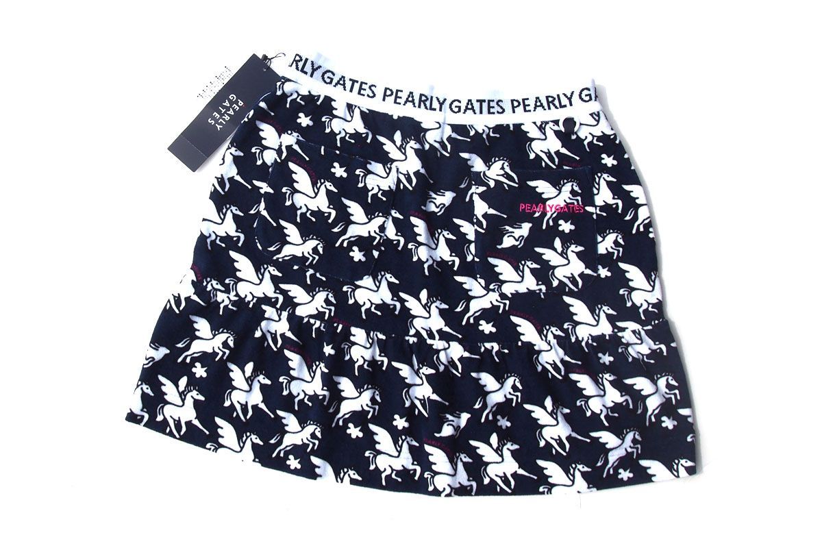 ｜♥｜パーリーゲイツ｜pearly gates｜ペガサス総柄パイル ゴルフスカート｜055-1134436｜レディースゴルフウェア｜0