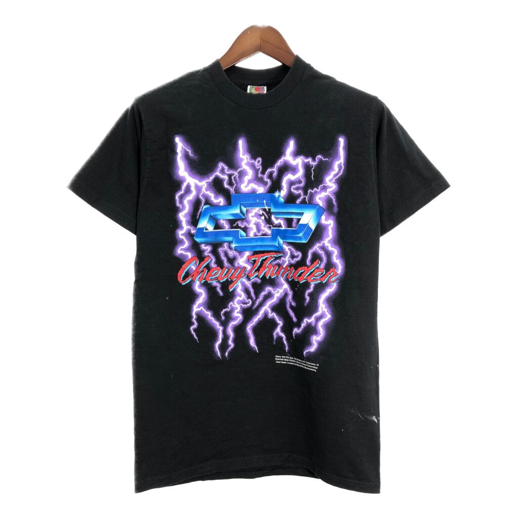 90s CHEVROLET Tシャツ ブラック L サンダープリント シングル 90s CHEVROLET Tシャツ ブラック L サンダープリント シングル