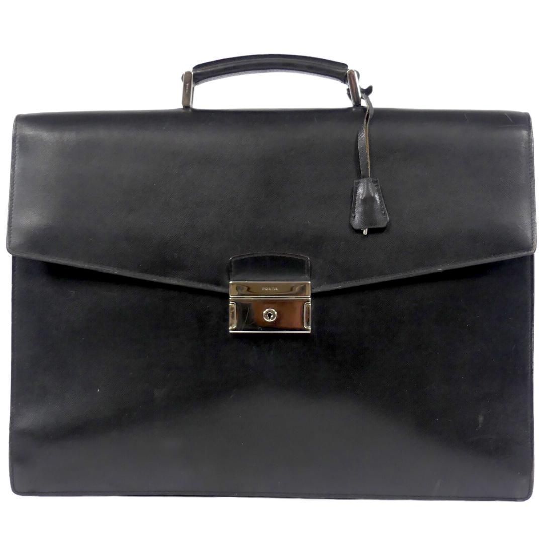 プラダ　PRADA ビジネスバッグ　ブリーフケース　オールレザー イタリア製 ビジネスバッグ 本革 PRADA プラダ レザー メンズ
