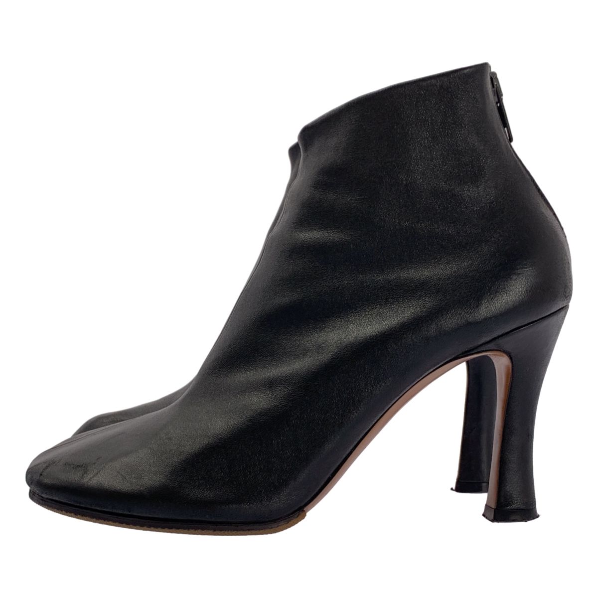 CELINE | セリーヌ | by Phoebe Philo フィービー | レザー スクエアトゥ ヒール ブーツ | 37 | ブラック | レディース
