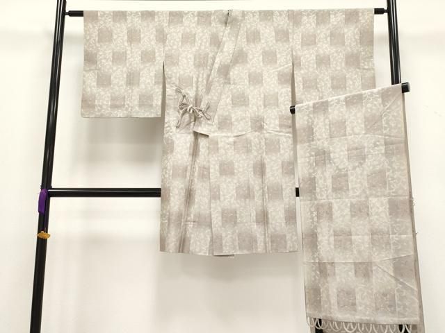 平和屋着物 上 スリーシーズン 春夏秋 塵除け 道中着 ショールセット ロング丈 紗 花唐草文 鈴乃屋扱い CYAA3451s5