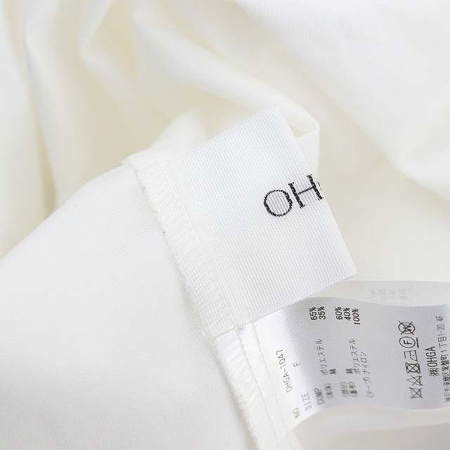 オーガ OHGA RUBAN ブラウス 長袖 リボン ボリュームスリーブ F 白 