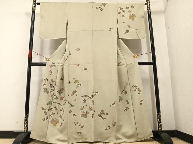 平和屋着物●訪問着　型染め　枝花宝尽くし　正絹　逸品　AABA8954ph 平和屋着物○訪問着 型染め 枝花宝尽くし 正絹 逸品 AABA8954ph - メルカリ