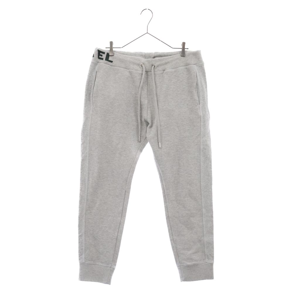 DIESEL (ディーゼル) ウエストロゴ編み込みスウェットパンツ グレー