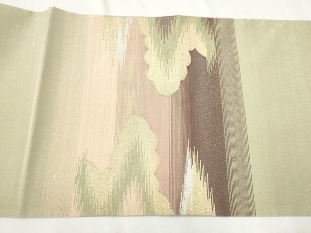 平和屋着物●爪掻き本綴れ　太鼓柄袋帯　霞文　金銀糸　正絹　逸品　CAAT8361hy 平和屋着物○爪掻き本綴れ 太鼓柄袋帯 霞文 金銀糸 正絹 逸品