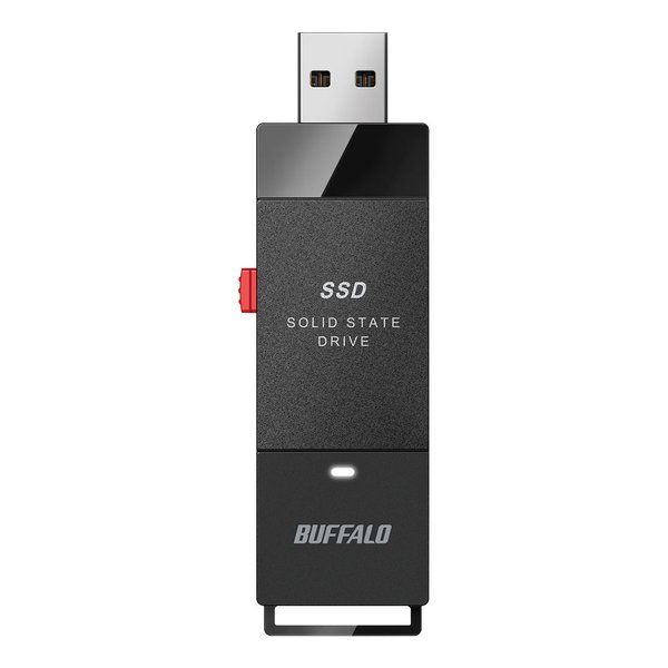 【新品･最短当日出荷】BUFFALO  バッファロー 外付けSSD ポータブル USB3.2 Gen1 スティック型 500GB TV録画対応 SSD-PUT500U3BC/D (2545475)