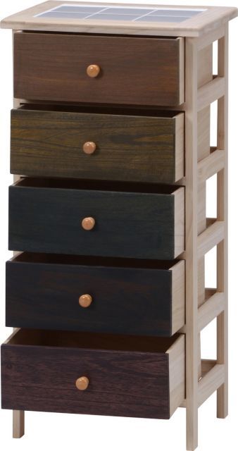 桐製 マルチカラフル5段ボックス シンクエ 2 ストア