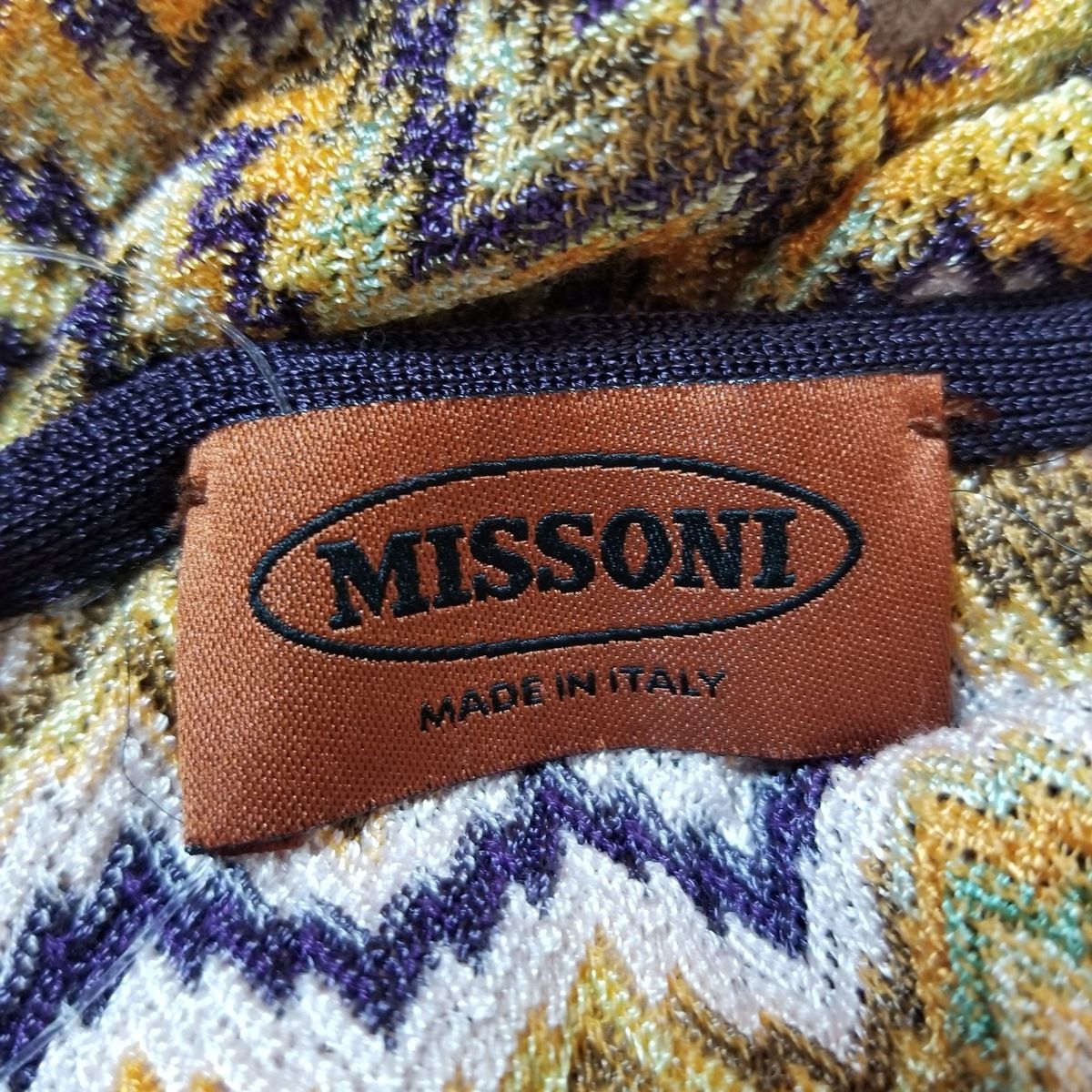 MISSONI(ミッソーニ) ワンピース サイズ40 M レディース美品 - ピンクベージュ×パープル×マルチ その他 襟/半袖/ひざ丈 - メルカリ