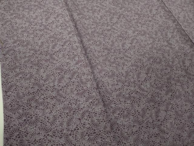 平和屋着物□極上 人間国宝 小宮康孝 江戸小紋 花扇 古代紫×白 三越