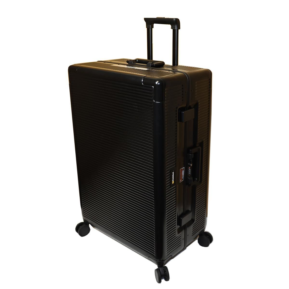 商品 PRESIDENT スーツケース Sサイズ 機内持込サイズ アルミフレーム TSAロック Wウィルキャスター ポリカーボネート製 Black