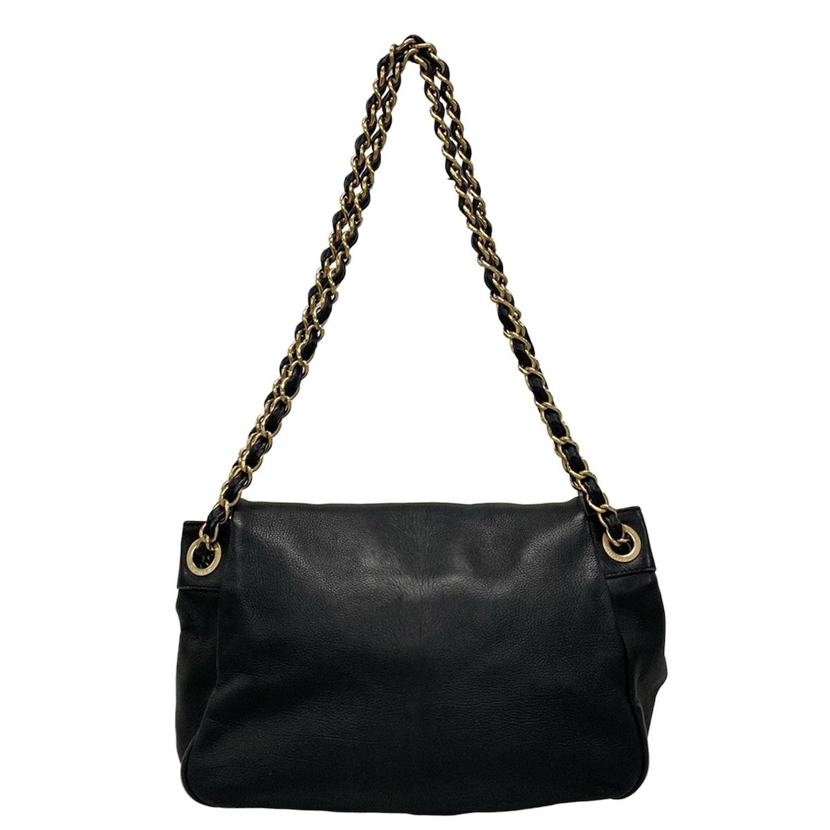 CHANEL ショルダーバッグ 黒 レザー ゴールドロゴ　ヴィンテージ CHANEL(シャネル) ショルダーバッグ - 黒 チェーンショルダー