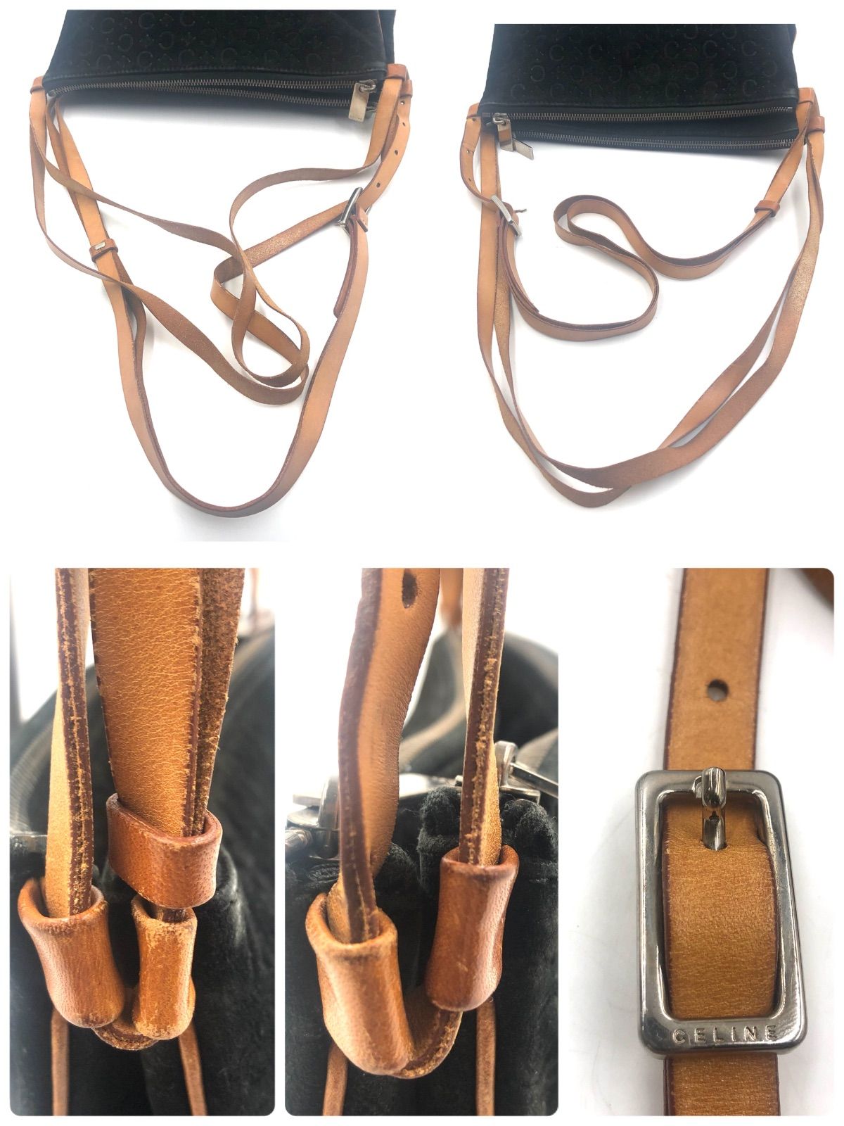 □美品□稀少□CELINE セリーヌ Cマカダム 2連ショルダーバッグ
