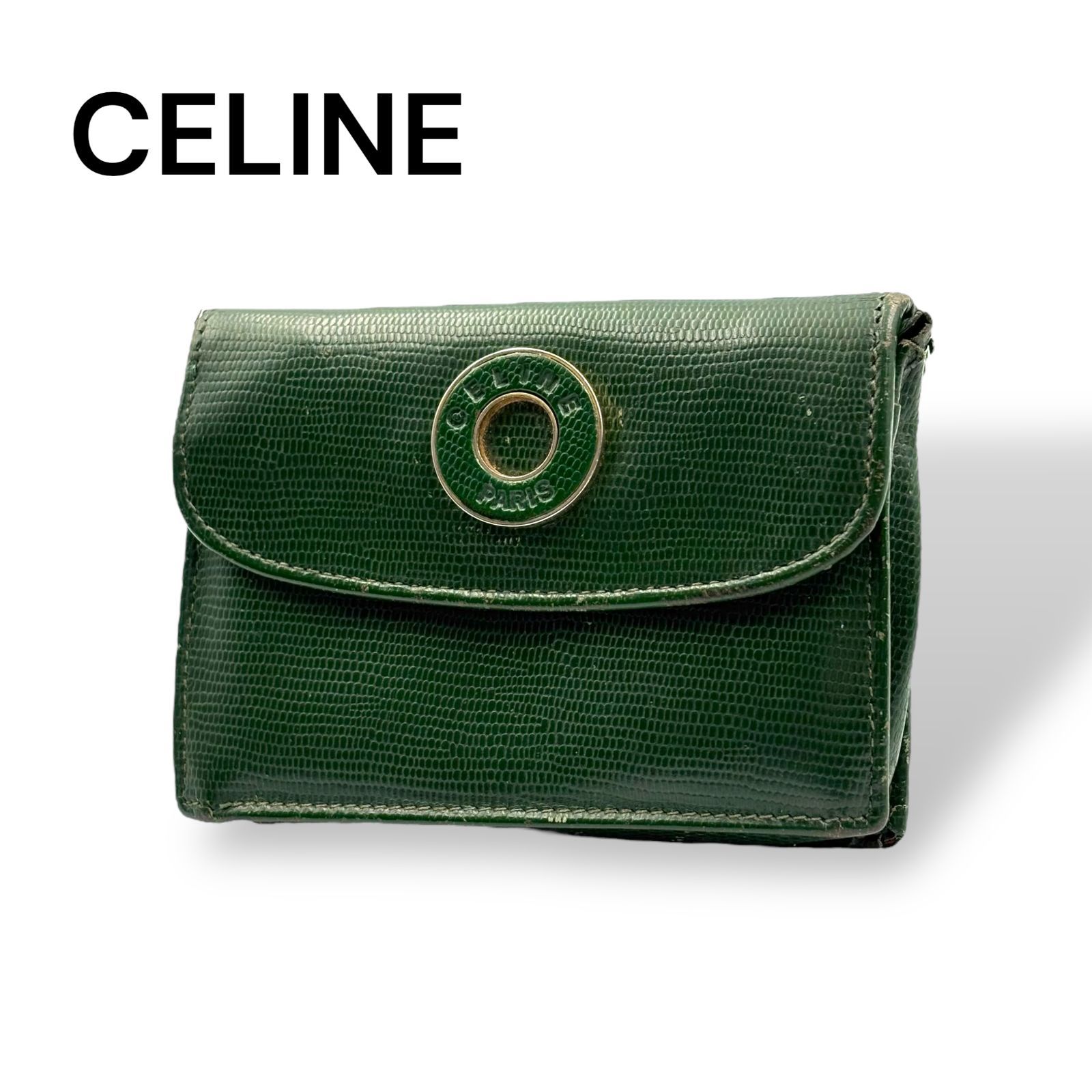CELINE セリーヌ コインケース レザー グリーン 252130486 I387