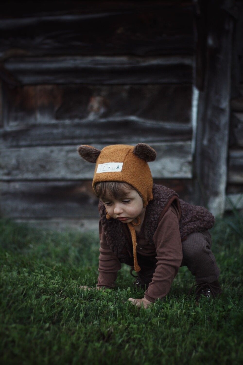 MUSTARD BEAR WOOL BONNET - メルカリ