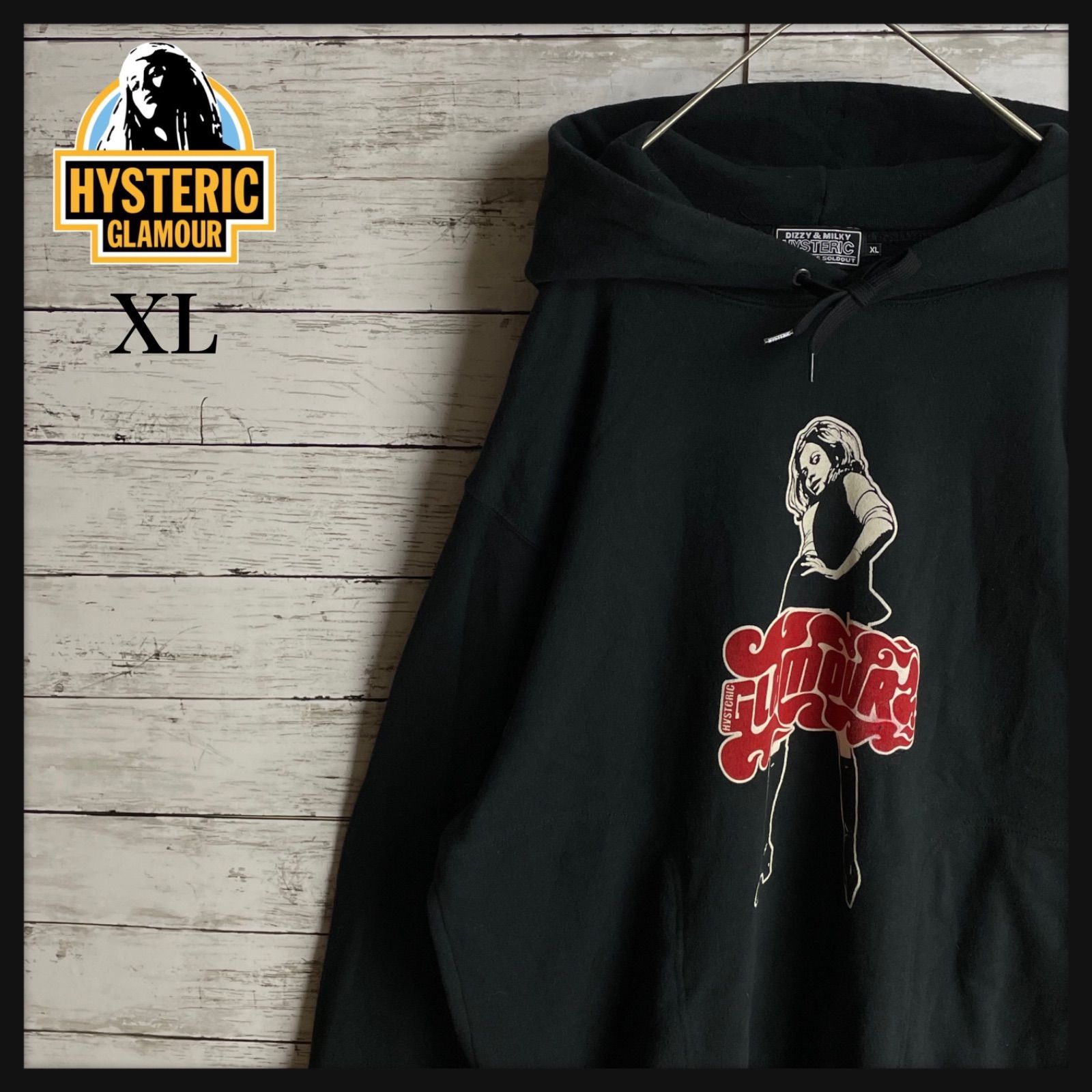 02898【美品・ＸＬ】ヒステリックグラマー / HYSTERIC GLAMOUR☆ヒスガール ヴィクセンガール パーカー ブラック - メルカリ