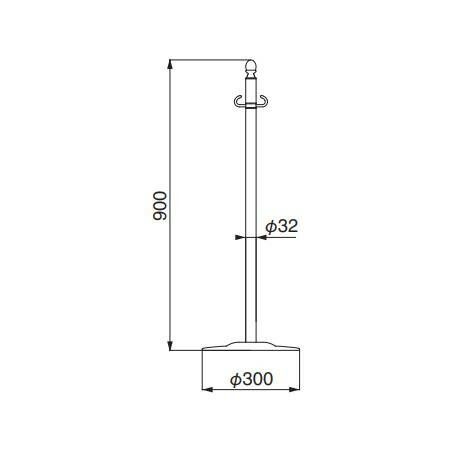 シロクマ フロアパーティションポール 金 鏡面 FPP-1306