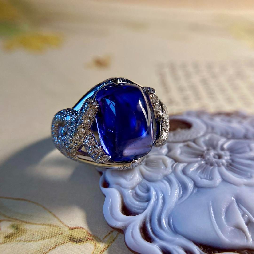 pt900 美しいタンザナイト 8.86ct × ダイヤモンド0.63ct リング 指輪｜鑑別書付き NICORILABO_COM