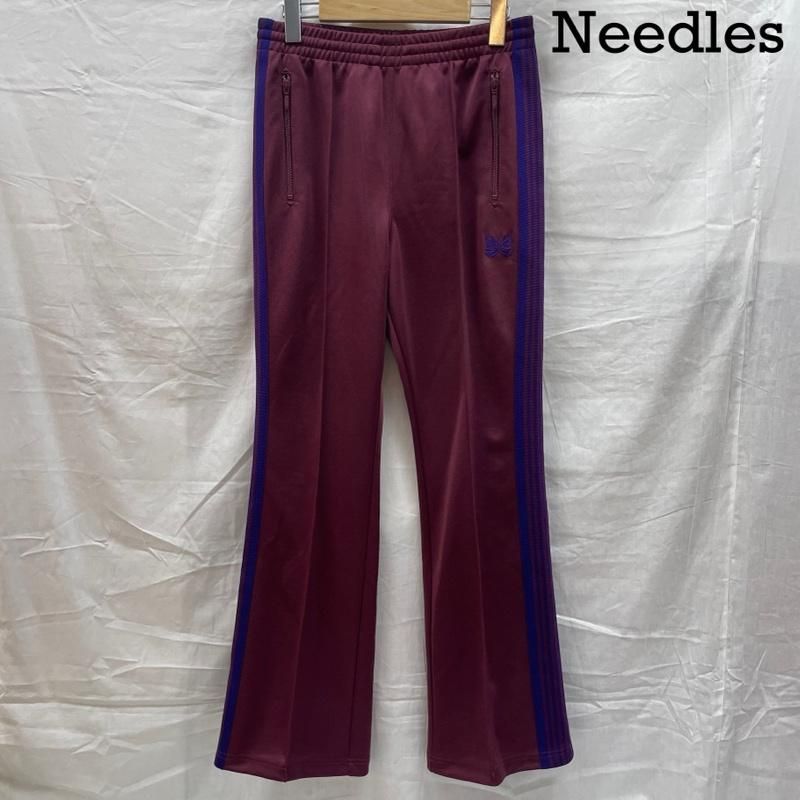 Needles ニードルス その他ボトムス NS248 ニードルス ブーツカット トラック パンツ ポリエステル BRD 刺繡 ワインレッド