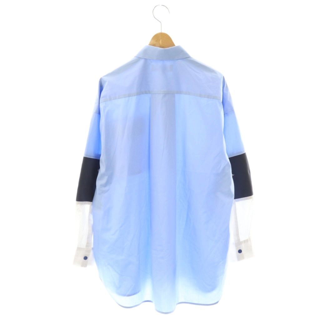 エンフォルド ENFOLD 25AW KNIT COMBI SHIRT シャツ 切替 長袖 38 