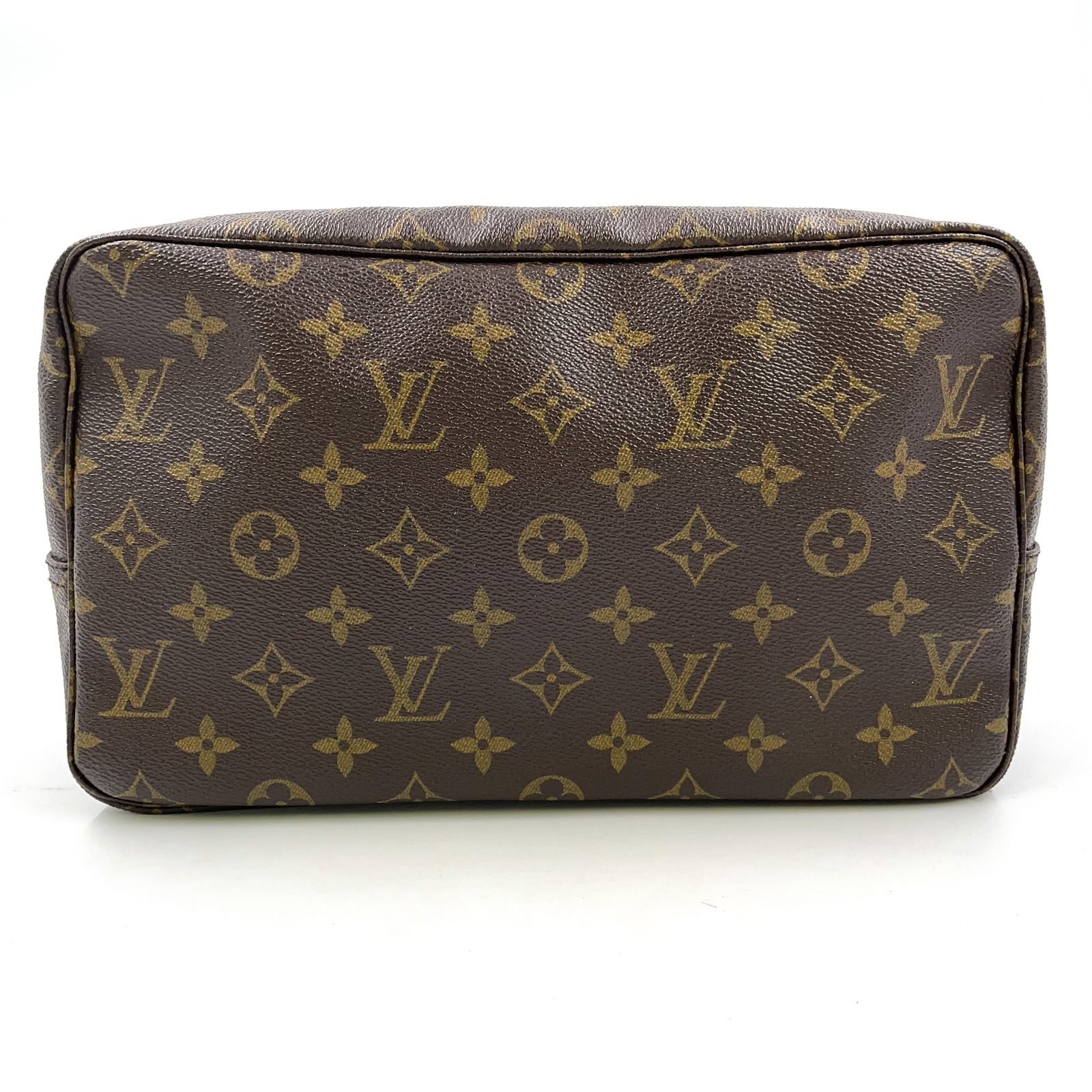 LOUIS VUITTON トゥルーストワレット28 レザー×PVC ブラック クラッチバッグ ゴールド M47522