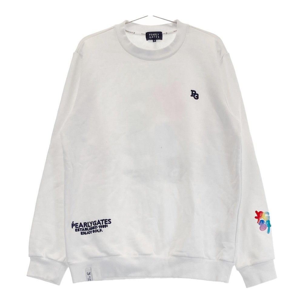 美品　PEARLY GATES パーリーゲイツ　スウェット　トレーナー PEARLY GATES 【新品】パーリーゲイツ トレーナー 白 肩ロゴ黒