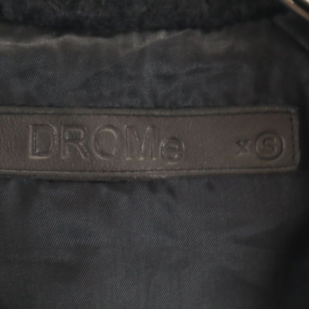 ドローム イタリア製 フェイクファー コート XS ブラック DROMe  