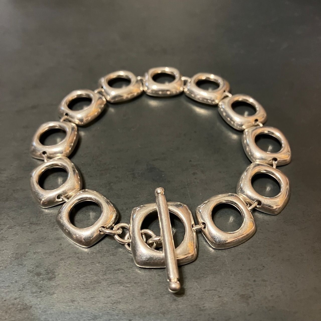SILVER925 SQUARE CHAIN DESIGN MANTEL BRACELET /シルバー/ブレスレット