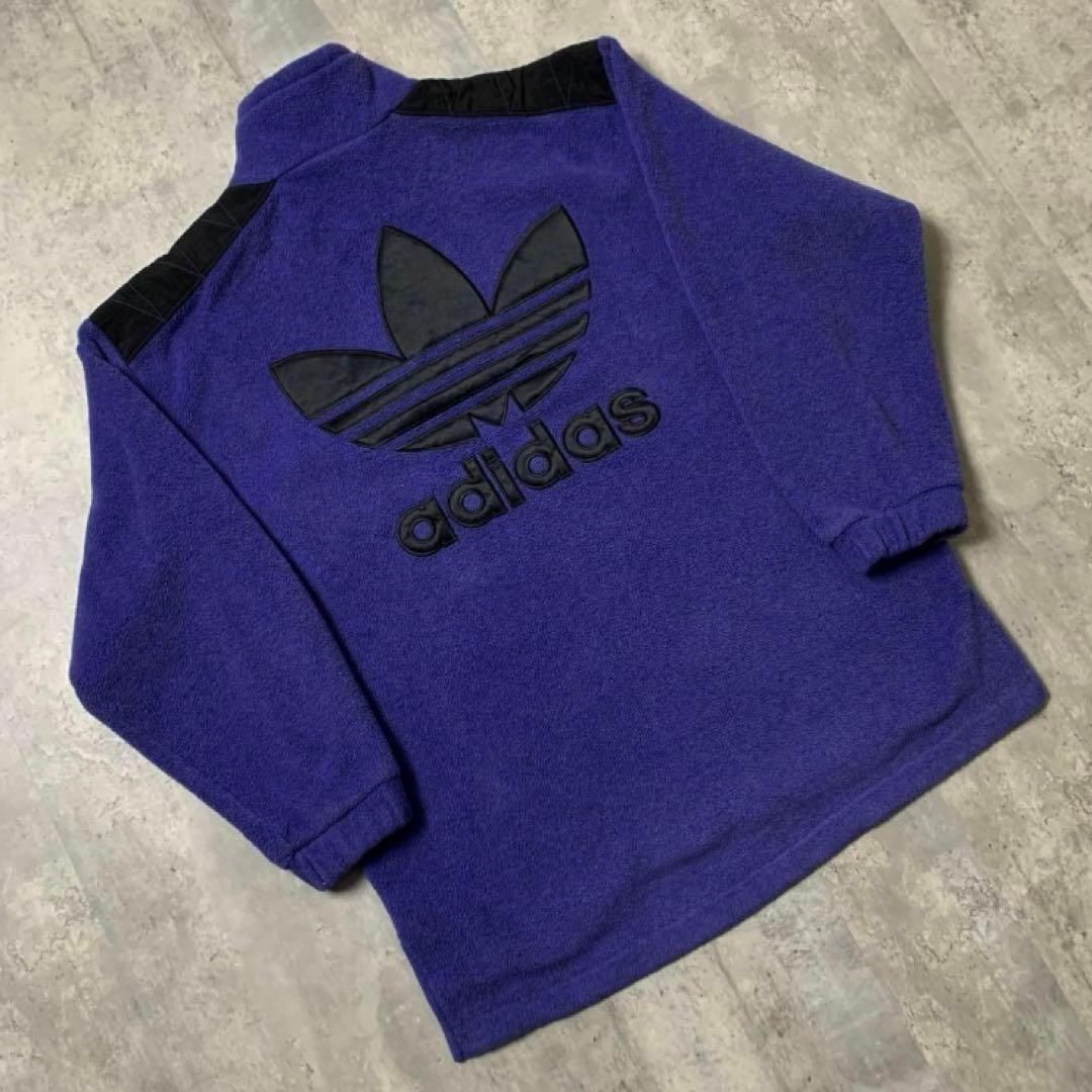 超希少】アディダス 90s ハーフジップフリース 素材切替 デサントタグ
