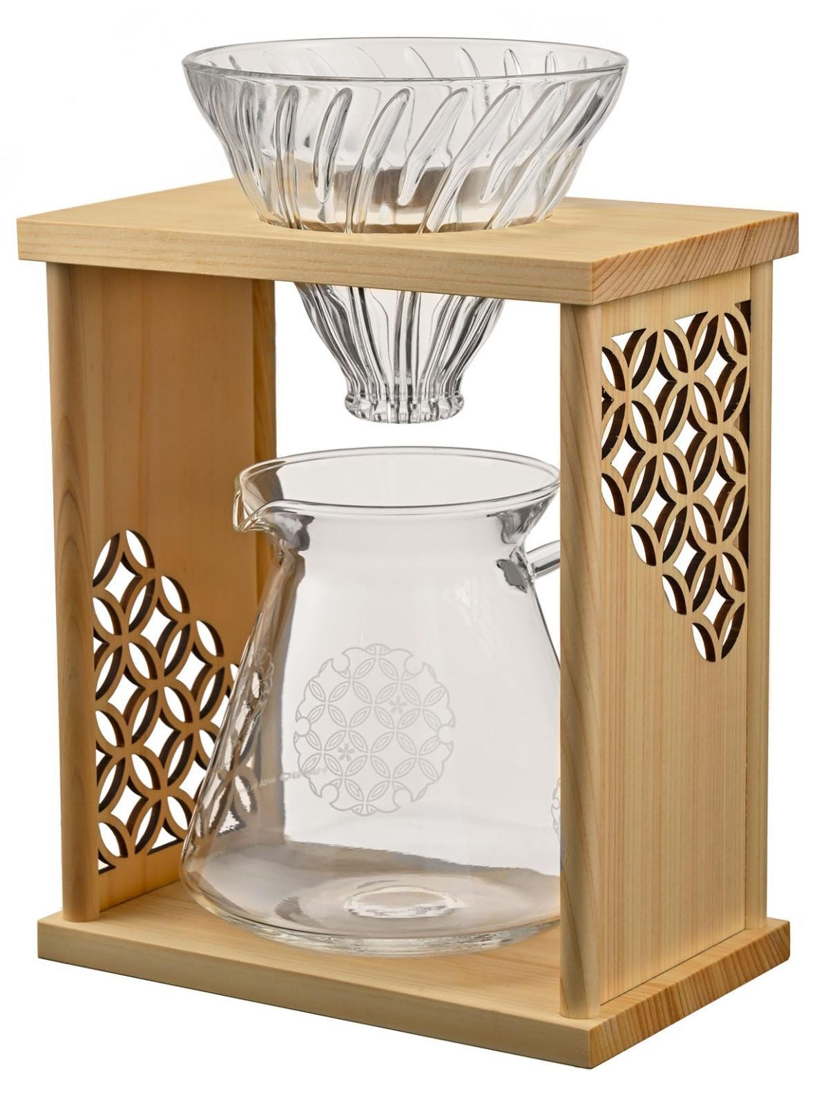 新着商品 ハリオ HARIO ドリップスタンドセット 七宝 ナチュラル ブラック 実用容量600mL V60ドリッパー サーバー ペーパー40枚付き 1～4人用 ナチュラル