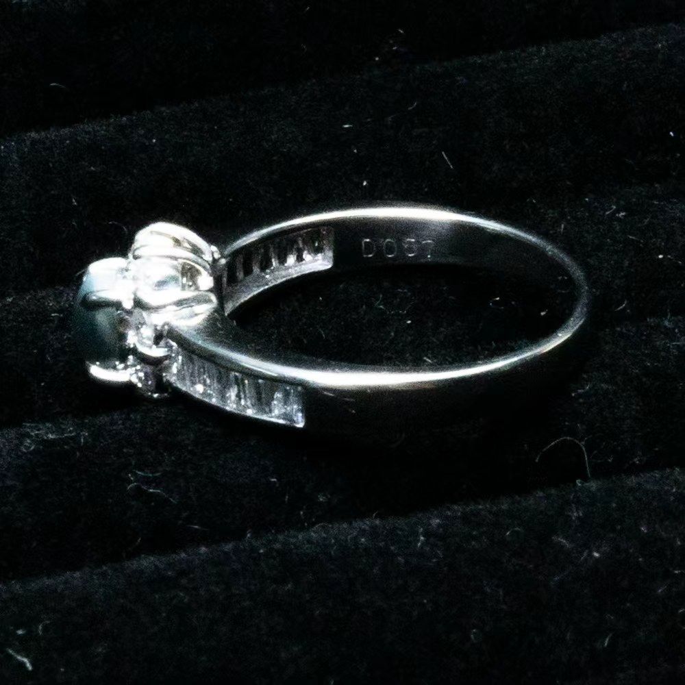 キャッツアイ0.73ct ダイヤモンド0.57ct リング PT900 12号 キャッツアイ0.73ct ダイヤモンド0.57ct リング PT900 12号
