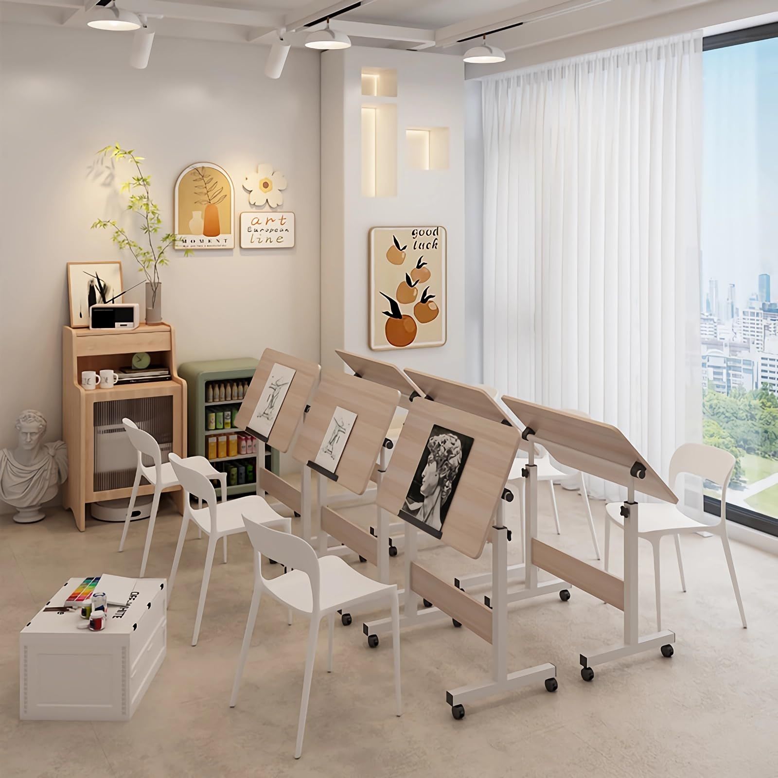 ワゴンセールも実施中。 昇降デスク 折りたたみテーブル パソコンデスク 北欧 机 高さ調整 テーブル 幅80cm×奥行40cm PCデスク サイドテーブル Rshtong キャスター付き 省スペース おしゃれ シンプル 化粧台 作業机 仕事用 組立簡単 木目調 80 40cm