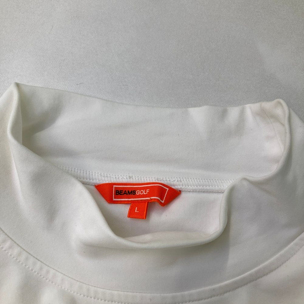 サイズ：L BEAMS GOLF ビームスゴルフ 2023年モデル ハイネック長袖Tシャツ  ホワイト系 [240101488800] ゴルフウェア メンズ ストスト サイズ：L BEAMS GOLF ビームスゴルフ 2023年モデル ハイネック