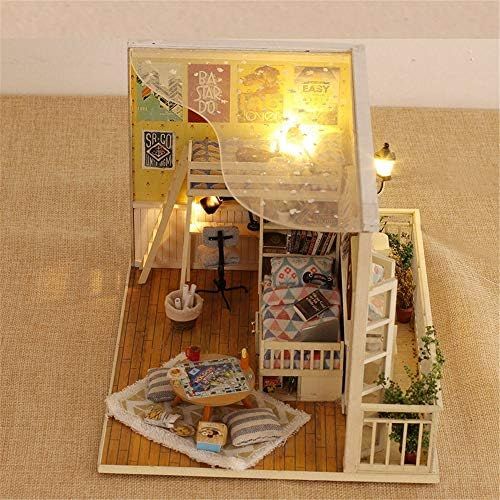 DIYドールハウス 夢のようなドールハウスミニチュア家具DIYシンプルルーム子供時代の組み立てモデルクリエイティブ誕生日プレゼント