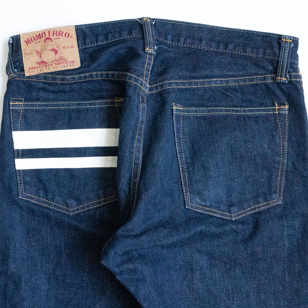 美品/濃紺】 桃太郎ジーンズ【1201SP/ 出陣 スリムストレート ボタン