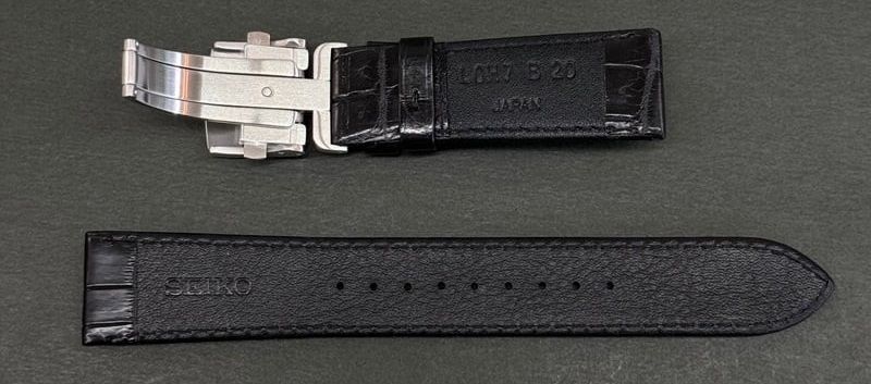SEIKO プレザージュ 革ベルトバックル付 クロコダイル 黒 20 mm SARW 035 . 6 R 27-00 L 0