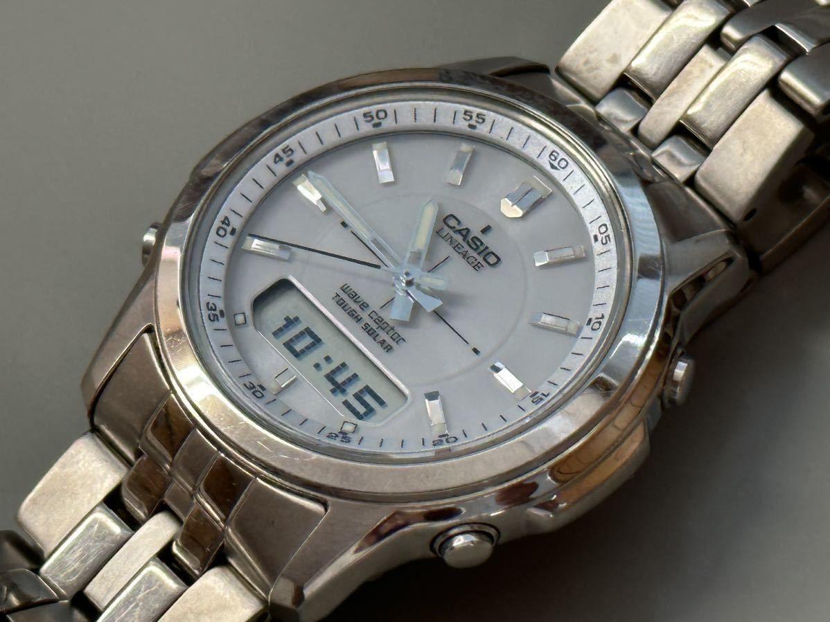 CASIO カシオ LINEAGE ソーラー電波時計 LCW-100T チタン TITANIUM アナデジ メンズ腕時計 稼働品