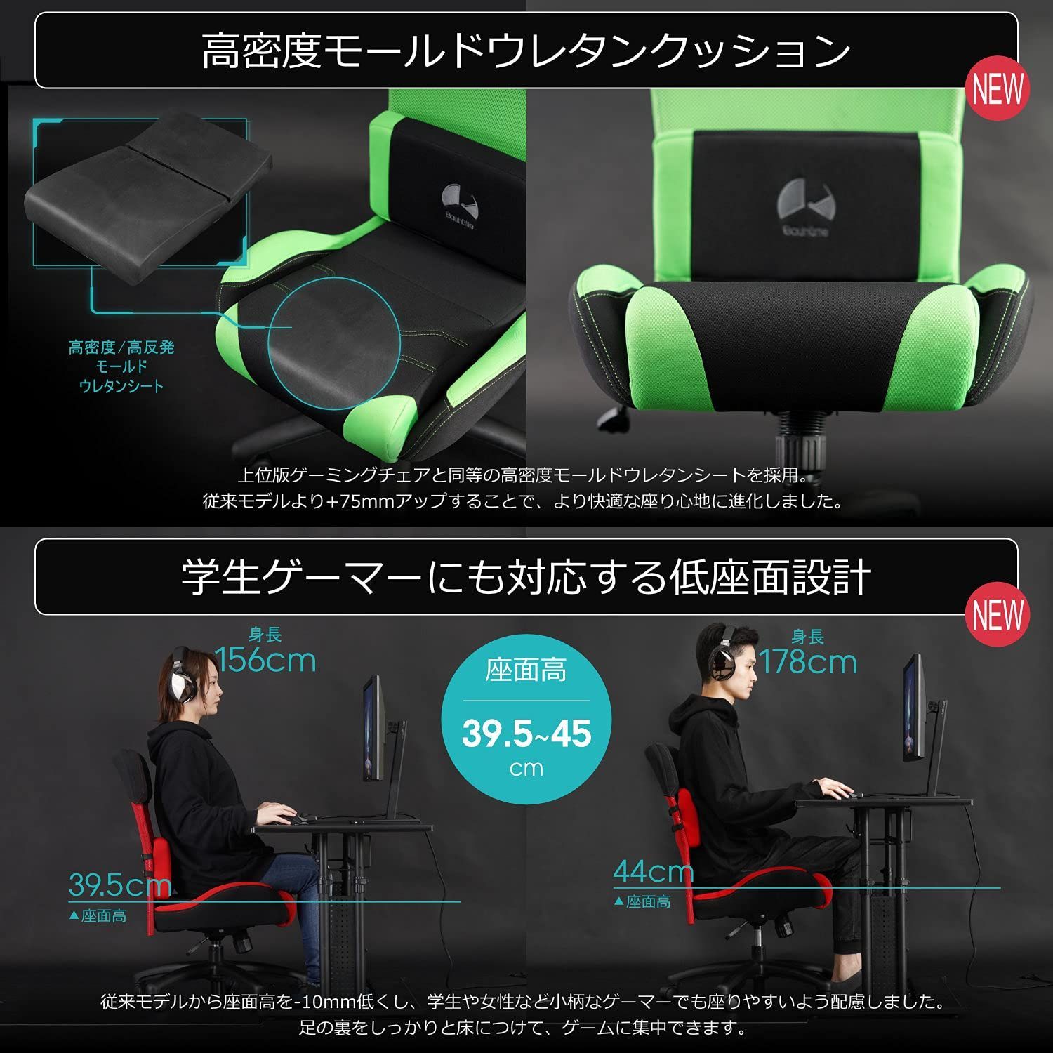 メッシュ ファブリック G-510-RD ゲーミングチェア バウヒュッテ Bauhutte MARWIL-DEMENAGEMENTS_CH