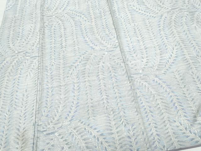 平和屋着物○本場大島紬 白大島 舞葉文 総絣 正絹 逸品 CAAT7068vf