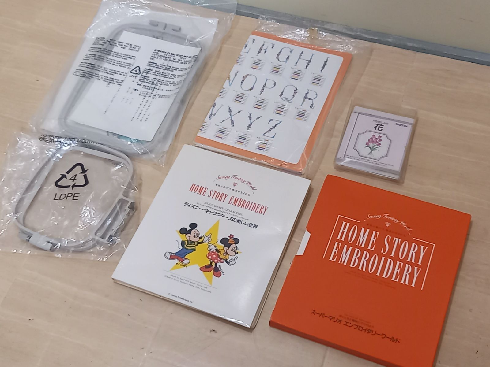 ブラザー CENTURY7000 刺繡カード スーパーマリオ ディズニー 花 ３点