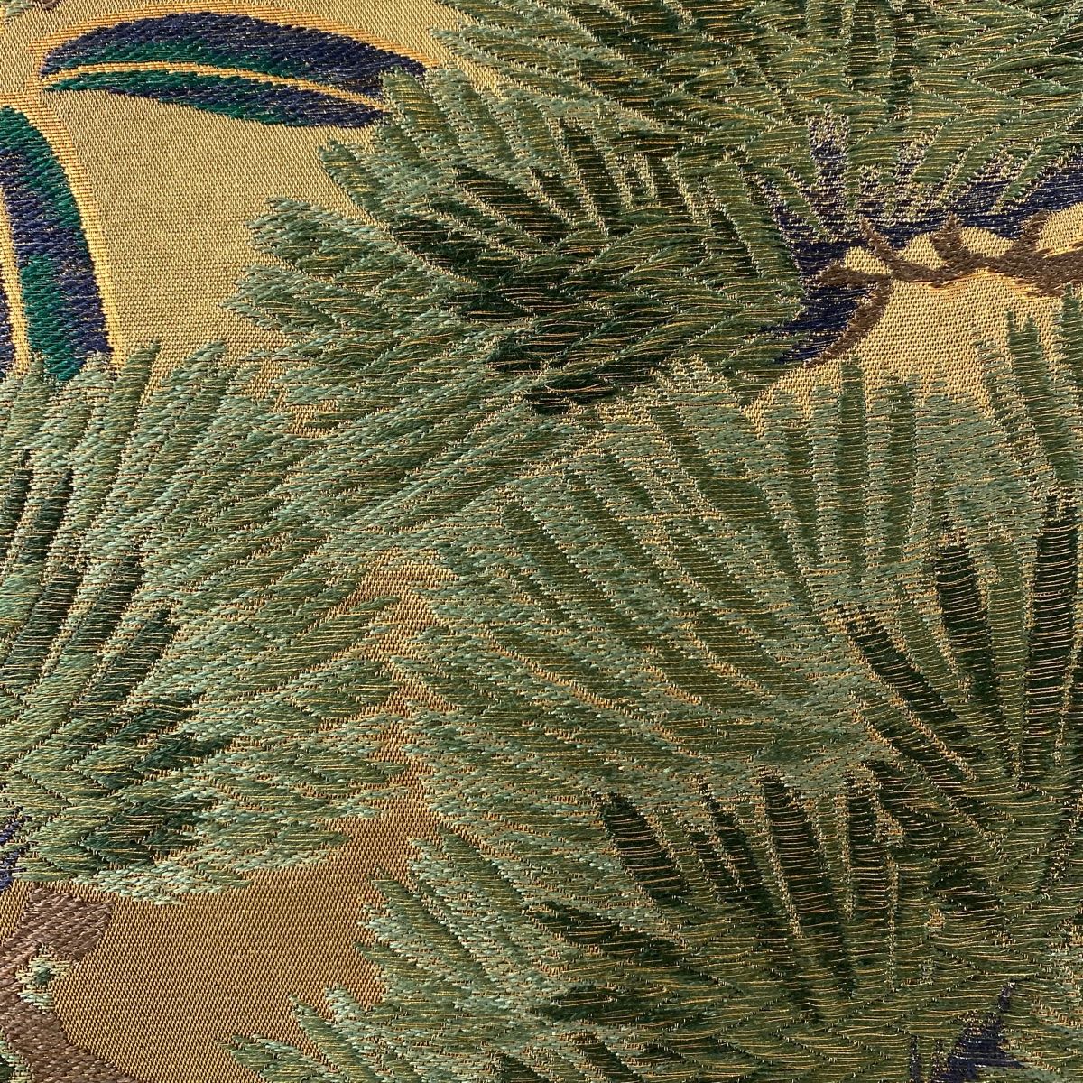 袋帯 美品 名品 花井幸子 落款 松 笹 金糸 箔 金色 六通 正絹