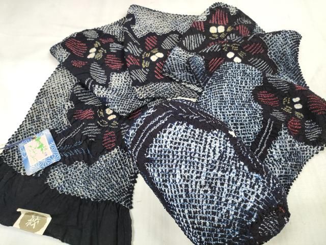 平和屋本店■極上　夏物　浴衣　有松鳴海絞り　反物　着尺　湯のし前　花繋ぎ　綿　逸品　未使用　DZAA11236kh5 平和屋本店□極上 夏物 浴衣 有松鳴海絞り 反物 着尺 湯のし前 花繋ぎ