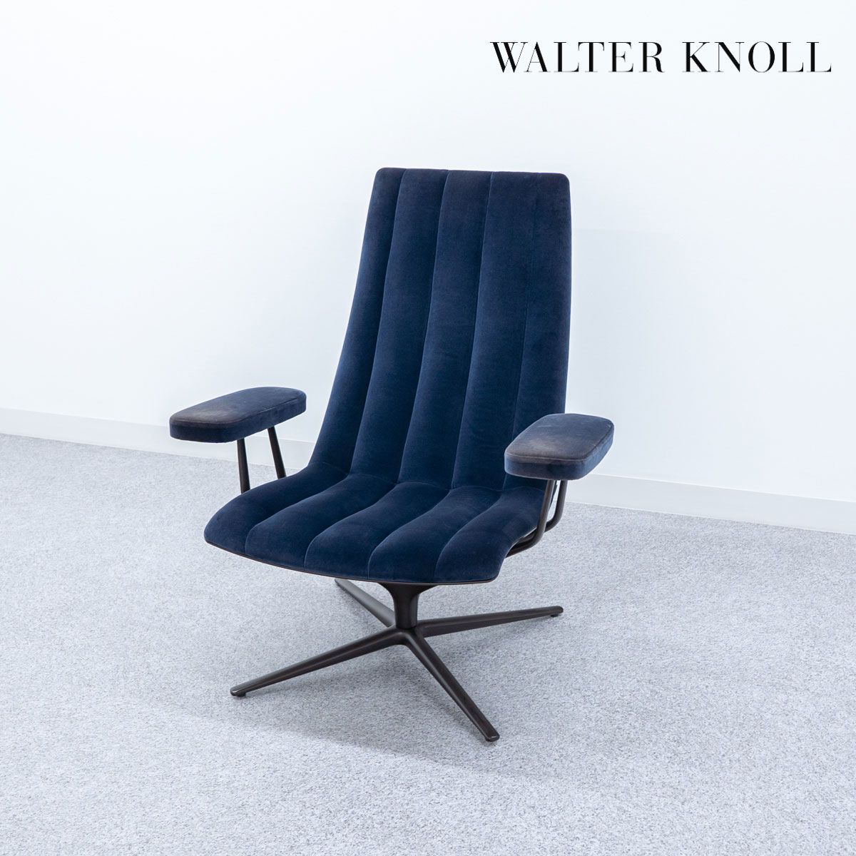 Walter Knoll ウォルターノル Healey Lounge Chair ヒーリー アーム ラウンジ チェア ベルベット ネイビー ピアソン ロイド 定価76万