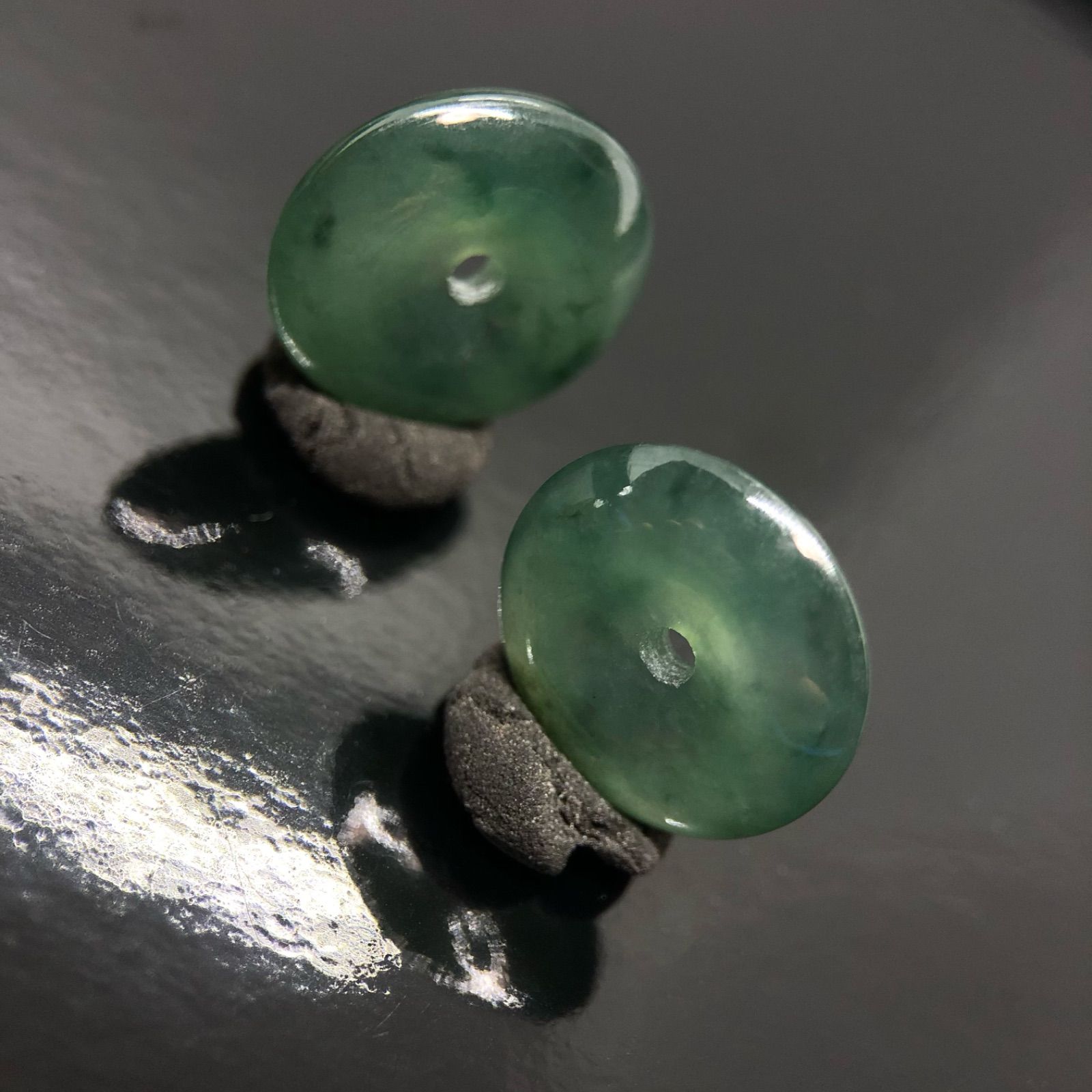 [P100-012] 翡翠　ピアス　天然石　ミャンマー産　s925 氷翡翠 P100-012] 翡翠 ピアス 天然石 ミャンマー産 s925 氷翡翠
